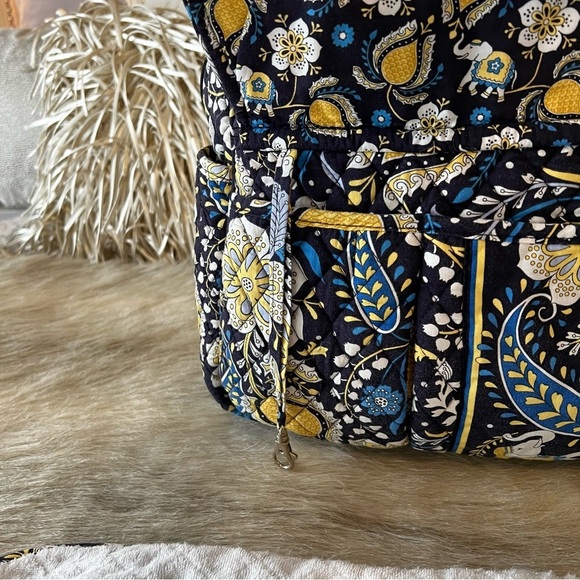 VERA BRADLEY Ellie Elephant 2012 Stroll Around Baby Diaper Bag Tote Blue Yellow - Picture 4 of 17